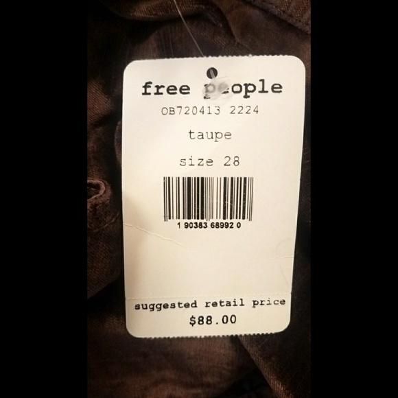 Free People taupe velvet cropped pants - Picture 7 of 8
